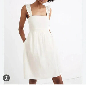 Madewell Womens 6 Ivory Ruffle Strap Empire Tank Dress NWT MSRP $118